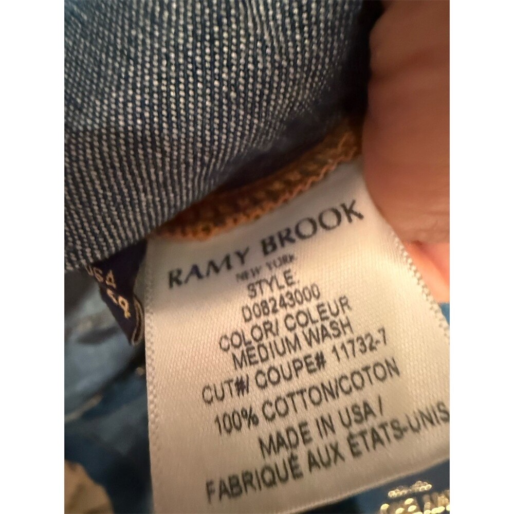 Ramy Brook New York Shirt Dress Womens Size 24 Blue Denim Mini Belted - Picture 5 of 6